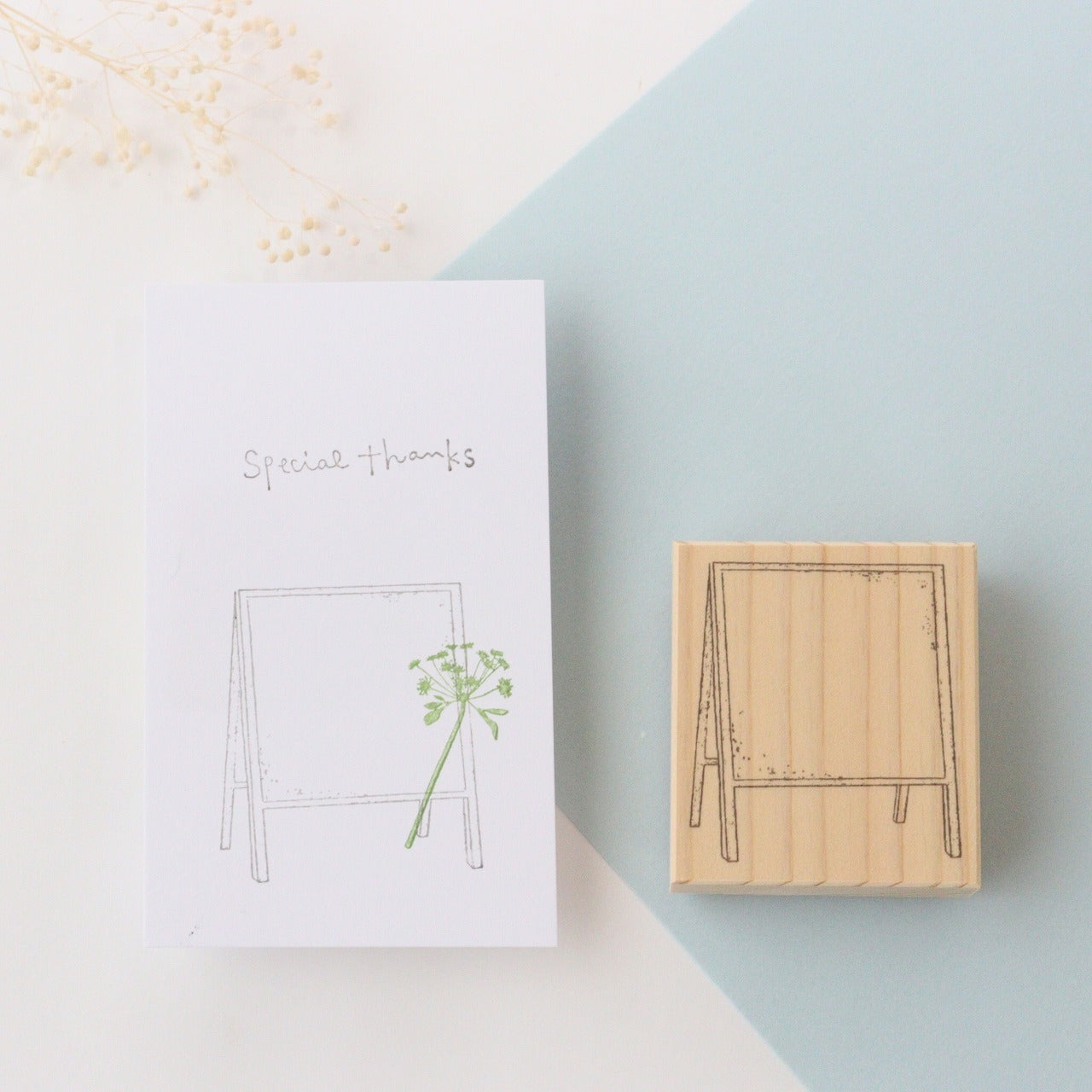 always smile... Antique Easel Rubber Stamp