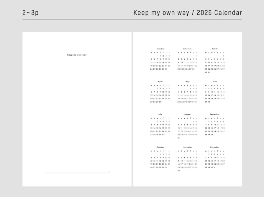 analogue keeper 2026 Weekly Diary Planner