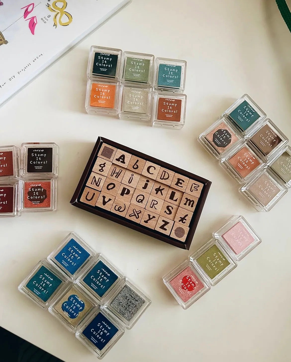 a kind of café Rubber Stamp Set - The A to Z, Alphabetic Rubber Stamp Set, 28pcs