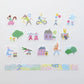 Bande Washi Tape Sticker Roll Set - Animal Town and Flower Garden