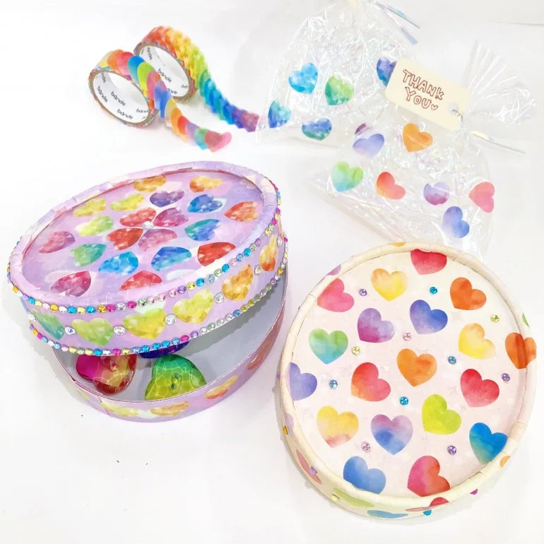 Bande Washi Tape Sticker Roll - Gem Hearts