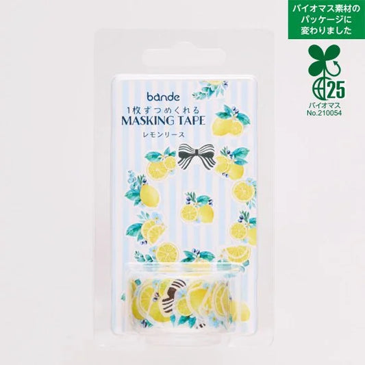 Bande Washi Tape Sticker Roll - Lemon Wreath