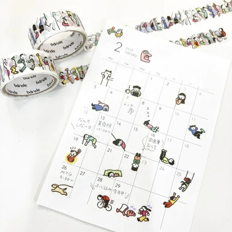 Bande Washi Tape Sticker Roll - People Who Live in a Planner - Busy