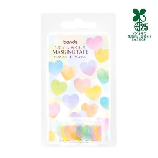 Bande Washi Tape Sticker Roll - Pastel Hearts
