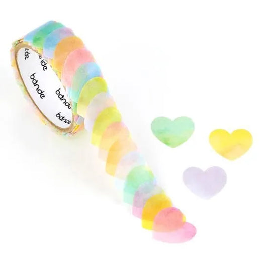 Bande Washi Tape Sticker Roll - Pastel Hearts