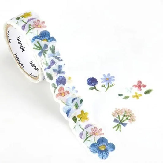 Bande Washi Tape Sticker Roll - Embroidery Forest Small Flowers