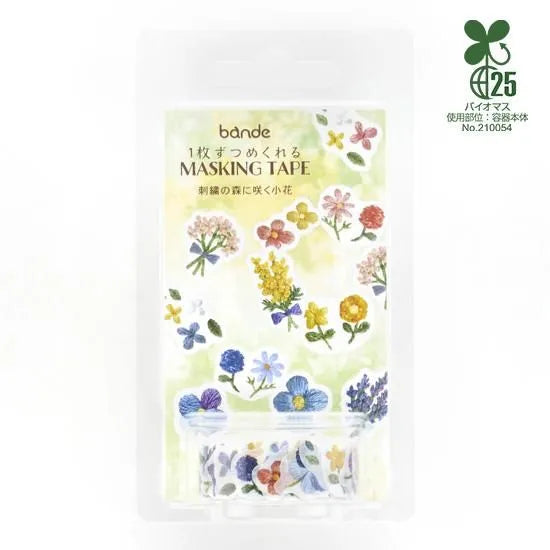 Bande Washi Tape Sticker Roll - Embroidery Forest Small Flowers