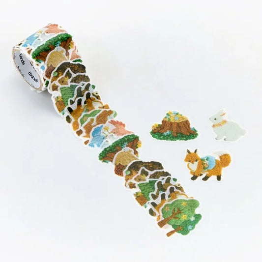 Bande Washi Tape Sticker Roll - Embroidery Forest in Bloom