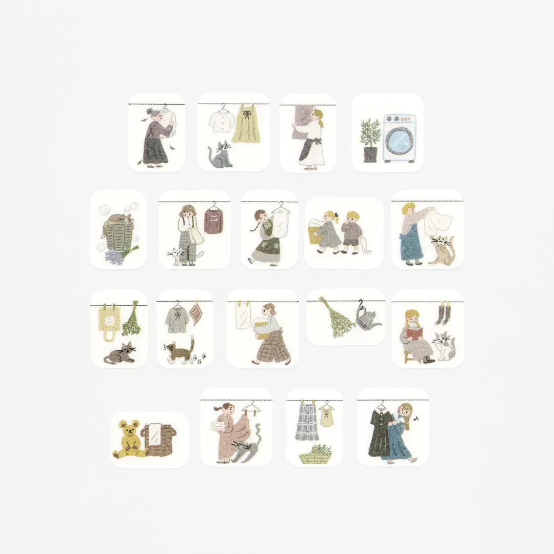 Bande Washi Tape Sticker Roll - Laundry Day - Neko and Me