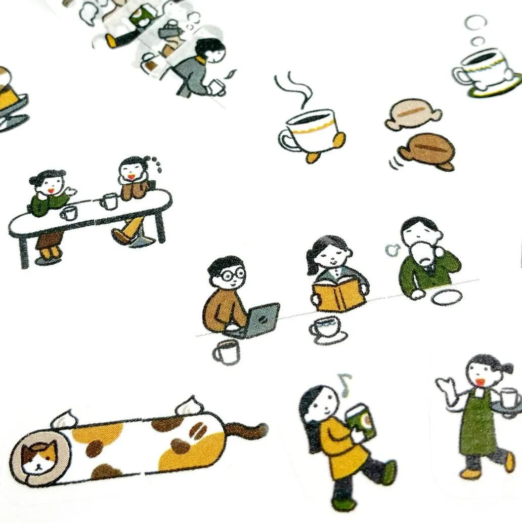 Bande Washi Tape Sticker Roll - People Who Live in a Planner - A Perfect Day for a Café