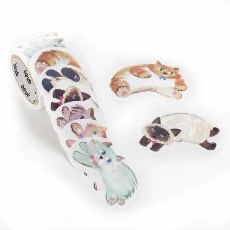 Bande Washi Tape Sticker Roll - Writable Memo - Running Cat