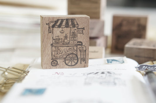 Black Milk Project "Traveling Stationer" Series Rubber Stamp - Stationery Cart