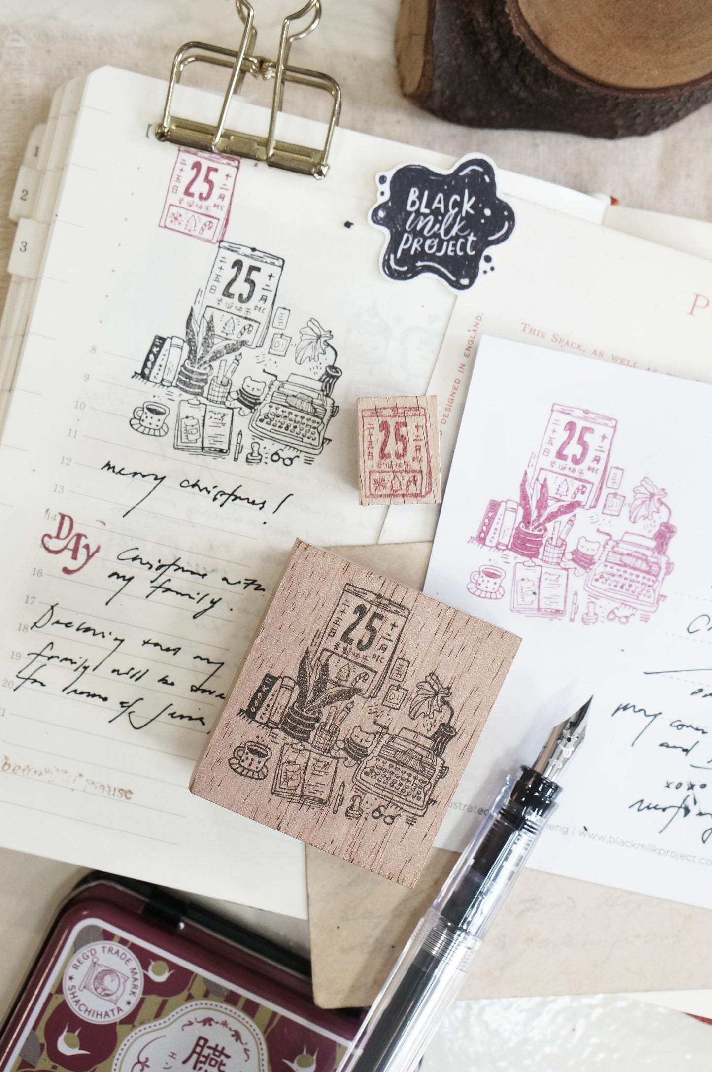 Black Milk Project "Pages in December" Christmas Series Rubber Stamp - Mini Calendar