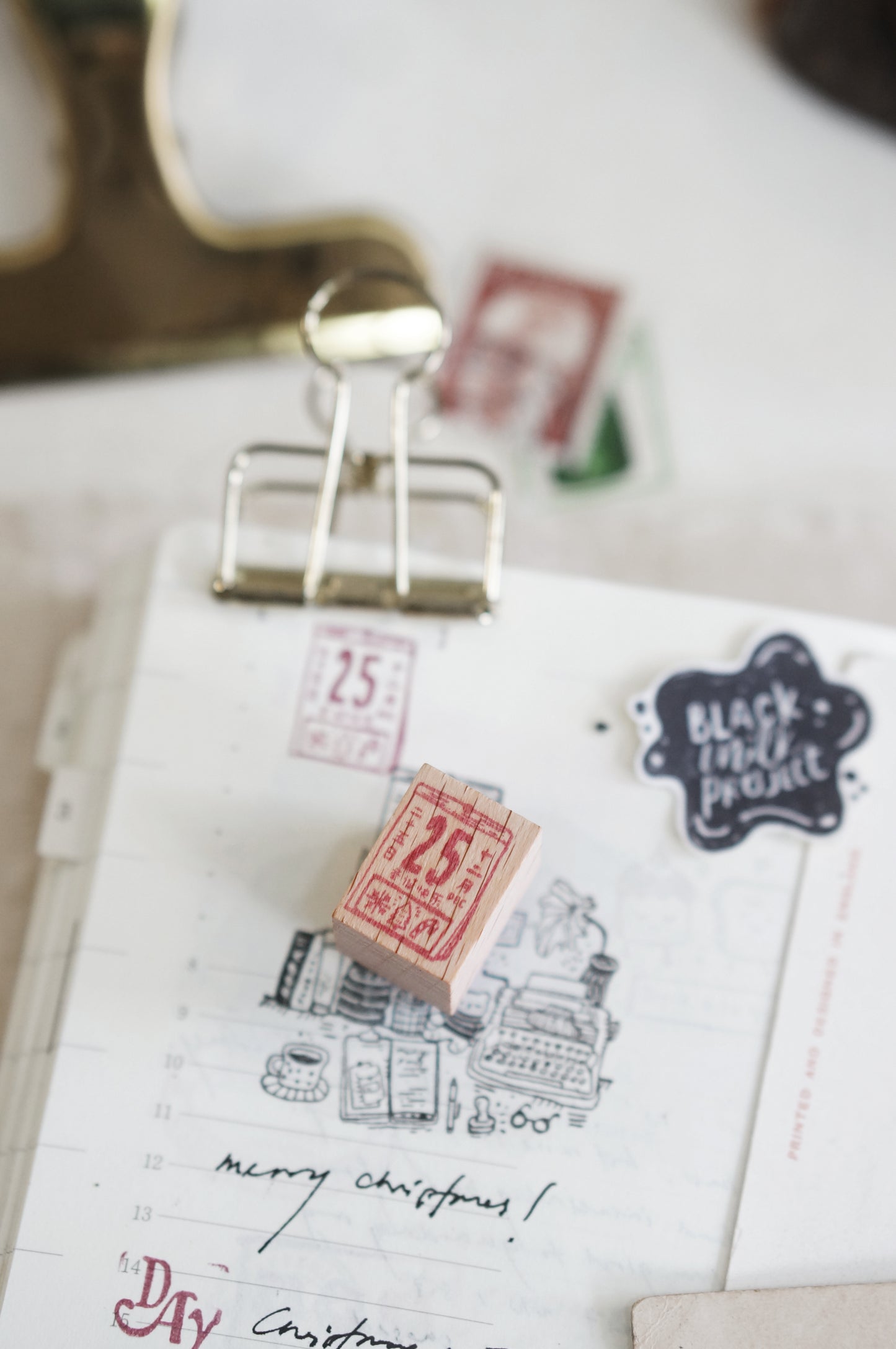 Black Milk Project "Pages in December" Christmas Series Rubber Stamp - Mini Calendar