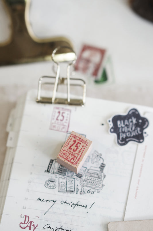 Black Milk Project "Pages in December" Christmas Series Rubber Stamp - Mini Calendar