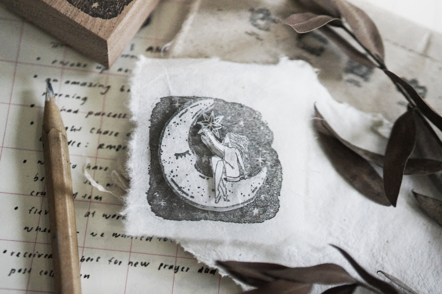 Black Milk Project "Prayer" Collection Rubber Stamp - Moon