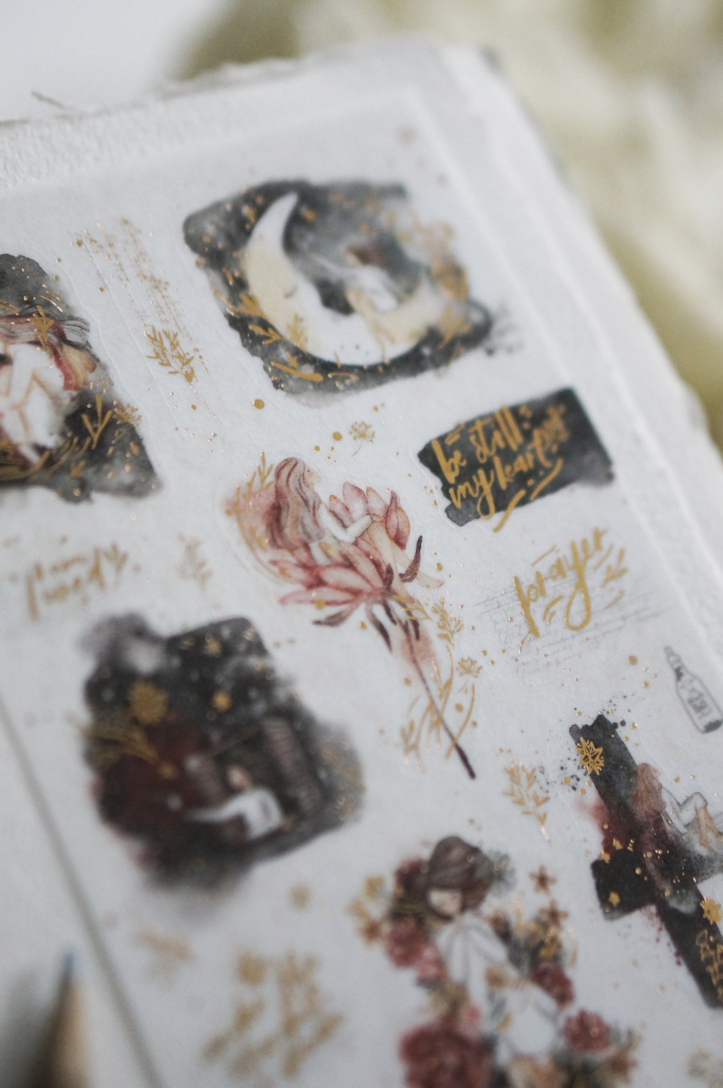 Black Milk Project "Prayer" Washi Sticker with Gold Foil