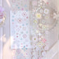 Freckles Tea Vol.4 Floral Curtain Kiss-cut Paper/PET Tape, with Galaxy Sparkle Effect