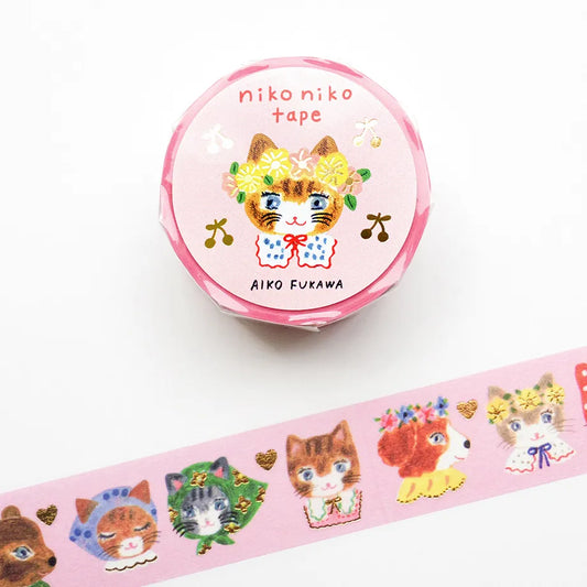 cozyca products x Aiko Fukawa Gold Foil Washi Tape - niko niko