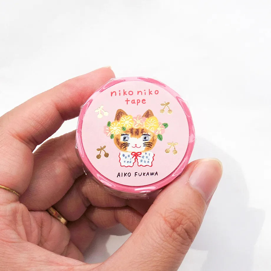 cozyca products x Aiko Fukawa Gold Foil Washi Tape - niko niko