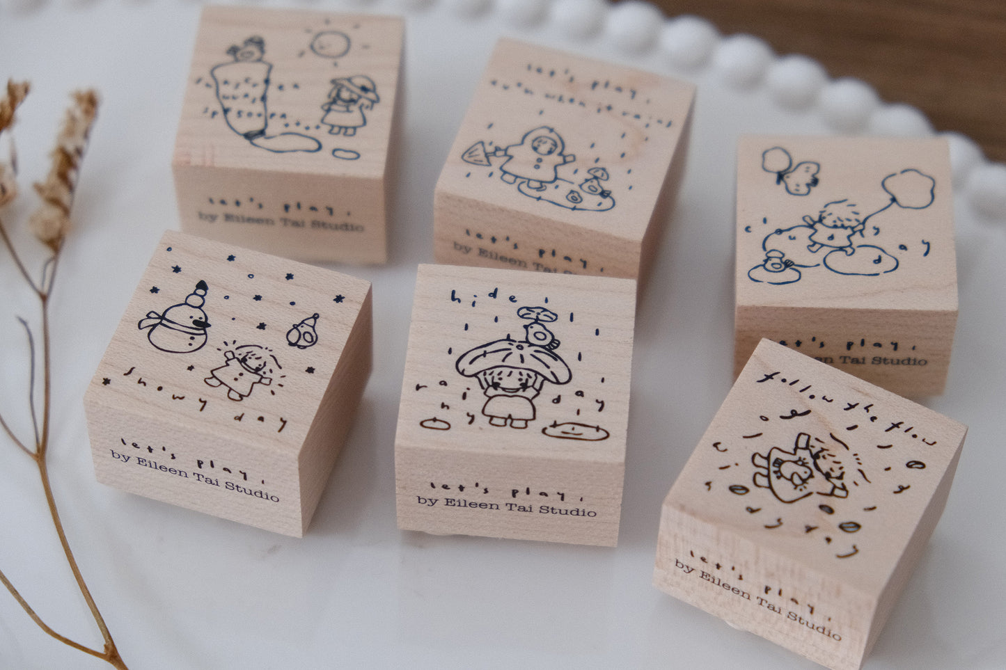 Eileen Tai Rubber Stamp - Let's Play, 6 Designs