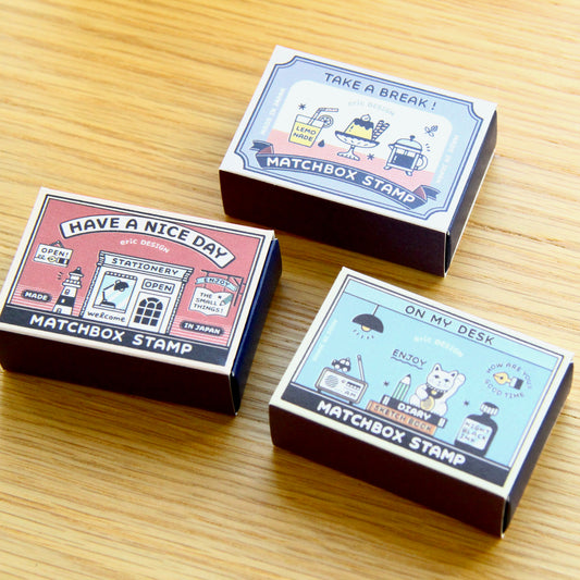 eric small things Matchbox Rubber Stamp Set, 3 designs