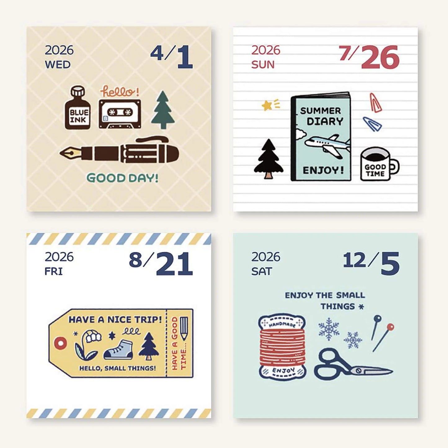 eric small things 2026 Color Tear-off Daily Calendar