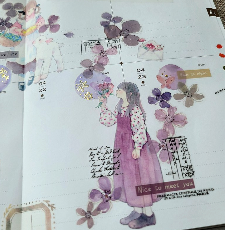 Fairy Maru (Fairy Ball) Print-On Stickers - Flowers No.6