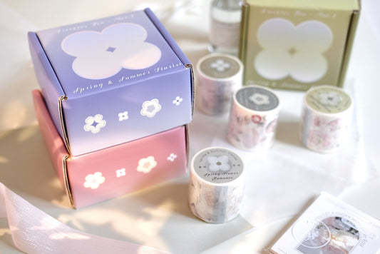 Freckles Tea Vol.4 Spring & Summer Florist Full Tape Set, Washi/Glossy PET/Matte PET Tape