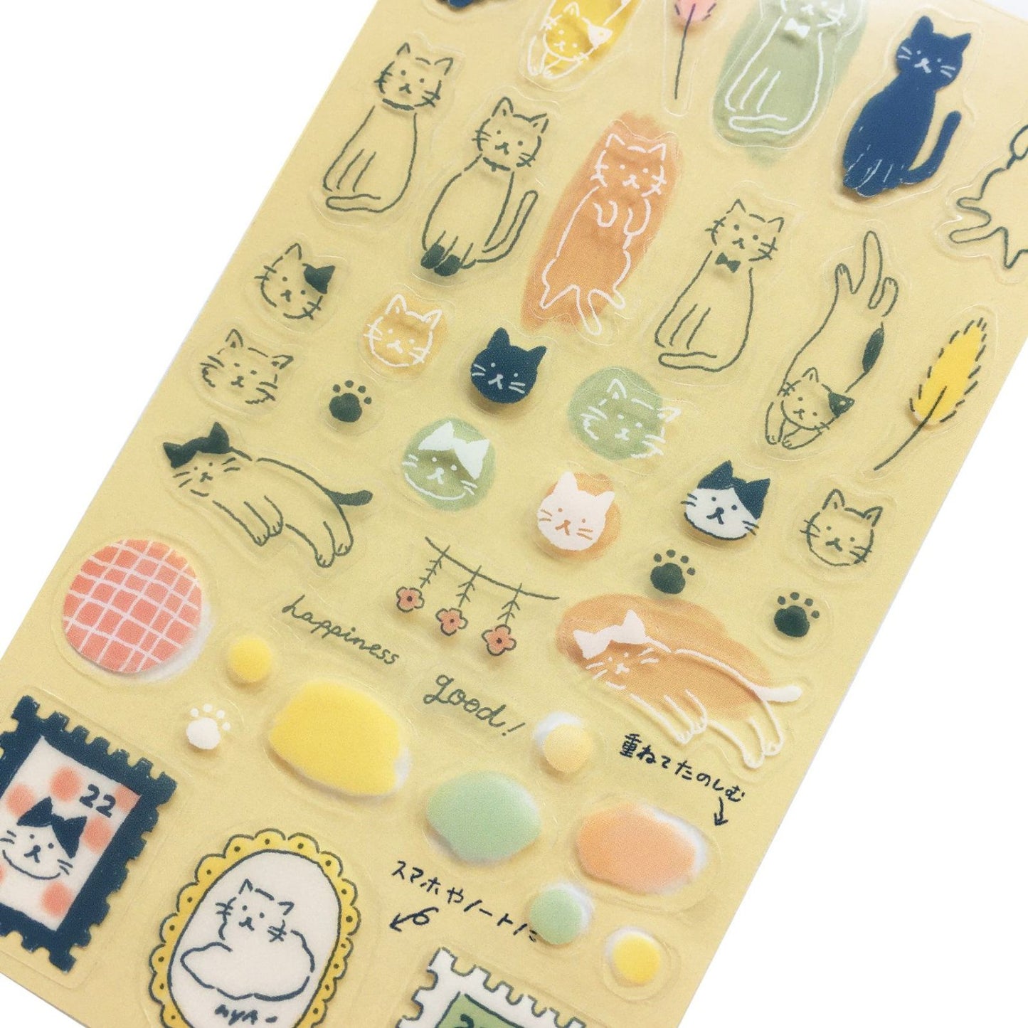 Furukawashiko Clear Sticker Sheet - Collage Seal - Cat