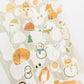 Furukawashiko Gold Foil Washi Sticker Sheet - Snowman and Fox, Winter Limited
