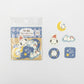 Furukawashiko Washi Flake Seal Sticker Packet - Bird and Starry Sky, Winter Limited
