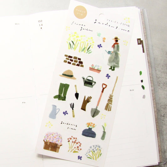 Saien x Miki Tamura Washi Art Sticker Sheet - Garden Time