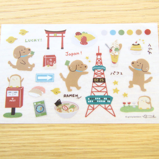 Ginny Lambkin Transfer Sticker Set - Dachshund in Japan