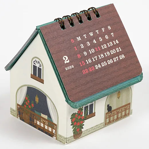 Greeting Life 2026 Flower House Box Desk Calendar