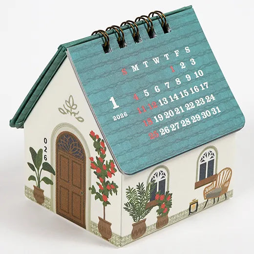 Greeting Life 2026 Flower House Box Desk Calendar