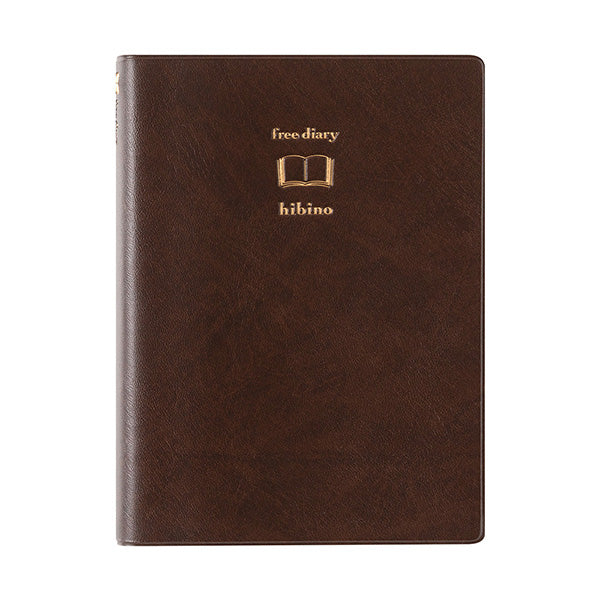 Midori Hibino Free Diary - Undated Daily - A6 - Brown