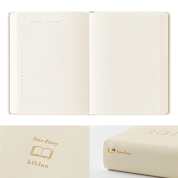 Midori Hibino Free Diary - Undated Daily - A6 - Ivory