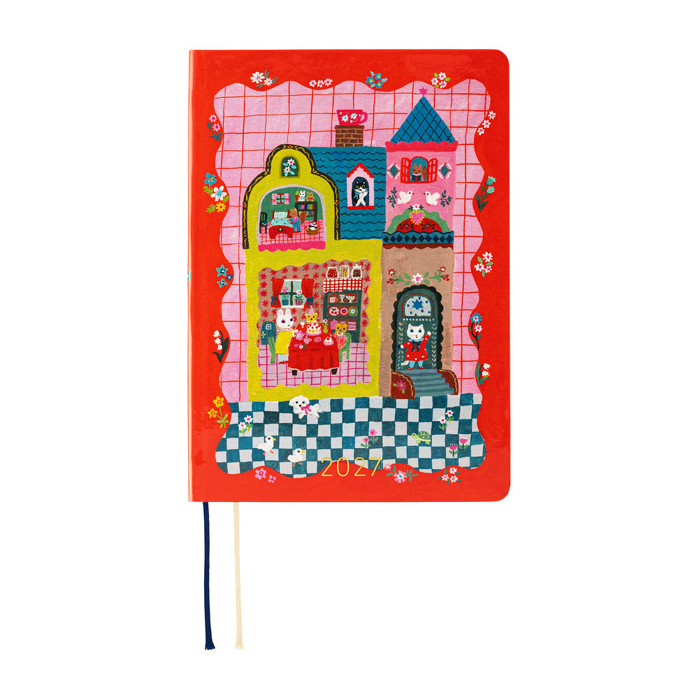 Hobonichi Techo 2027 HON A6 - Yumi Kitagishi: White Cat and Rabbit's Tea Room