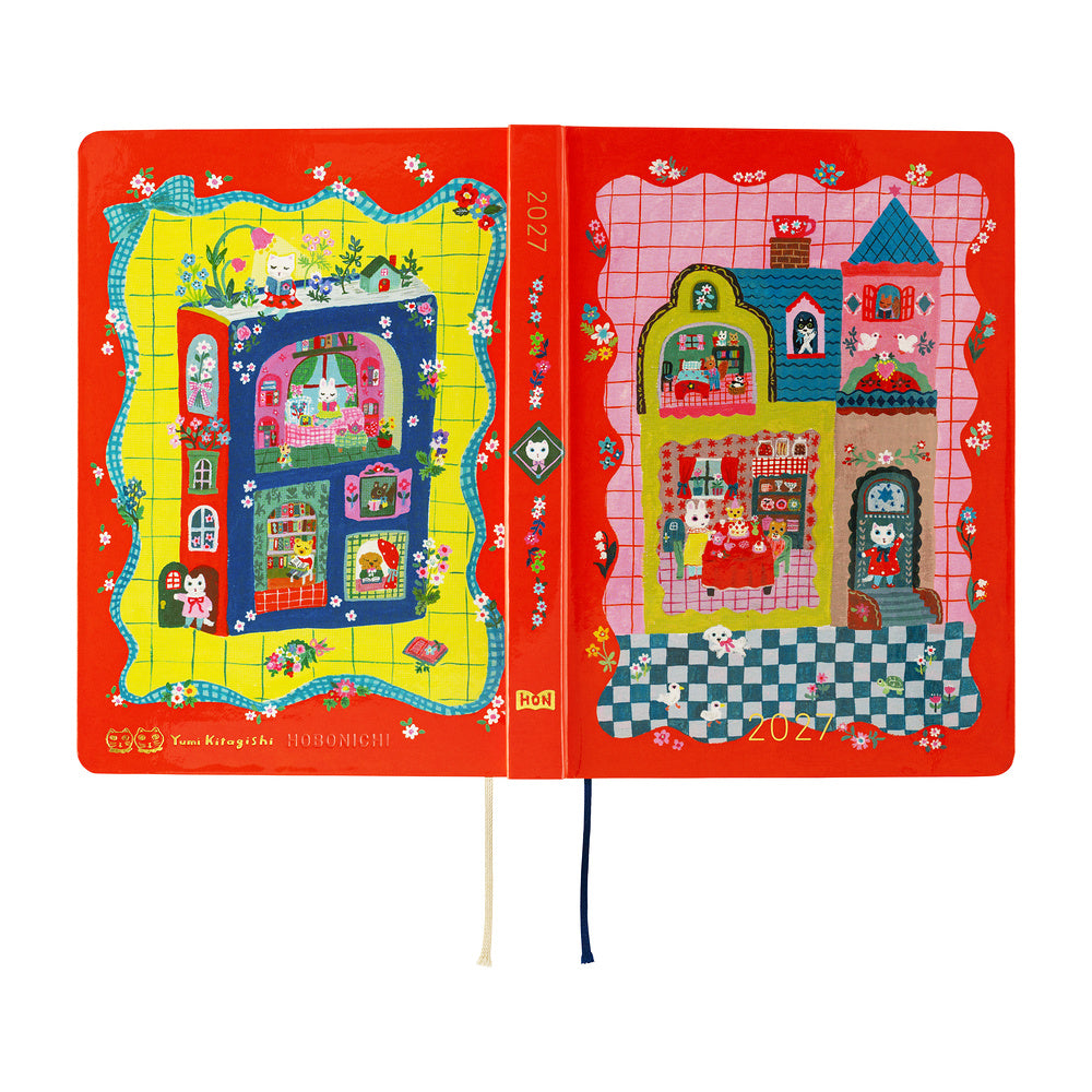 Hobonichi Techo 2027 HON A6 - Yumi Kitagishi: White Cat and Rabbit's Tea Room