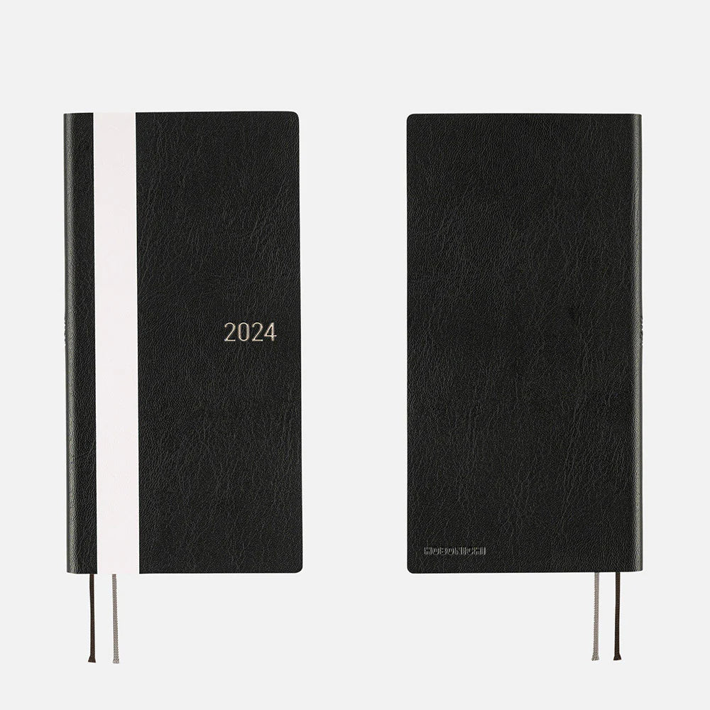 Hobonichi Weeks 2024 White Lines Black Pinky Elephant