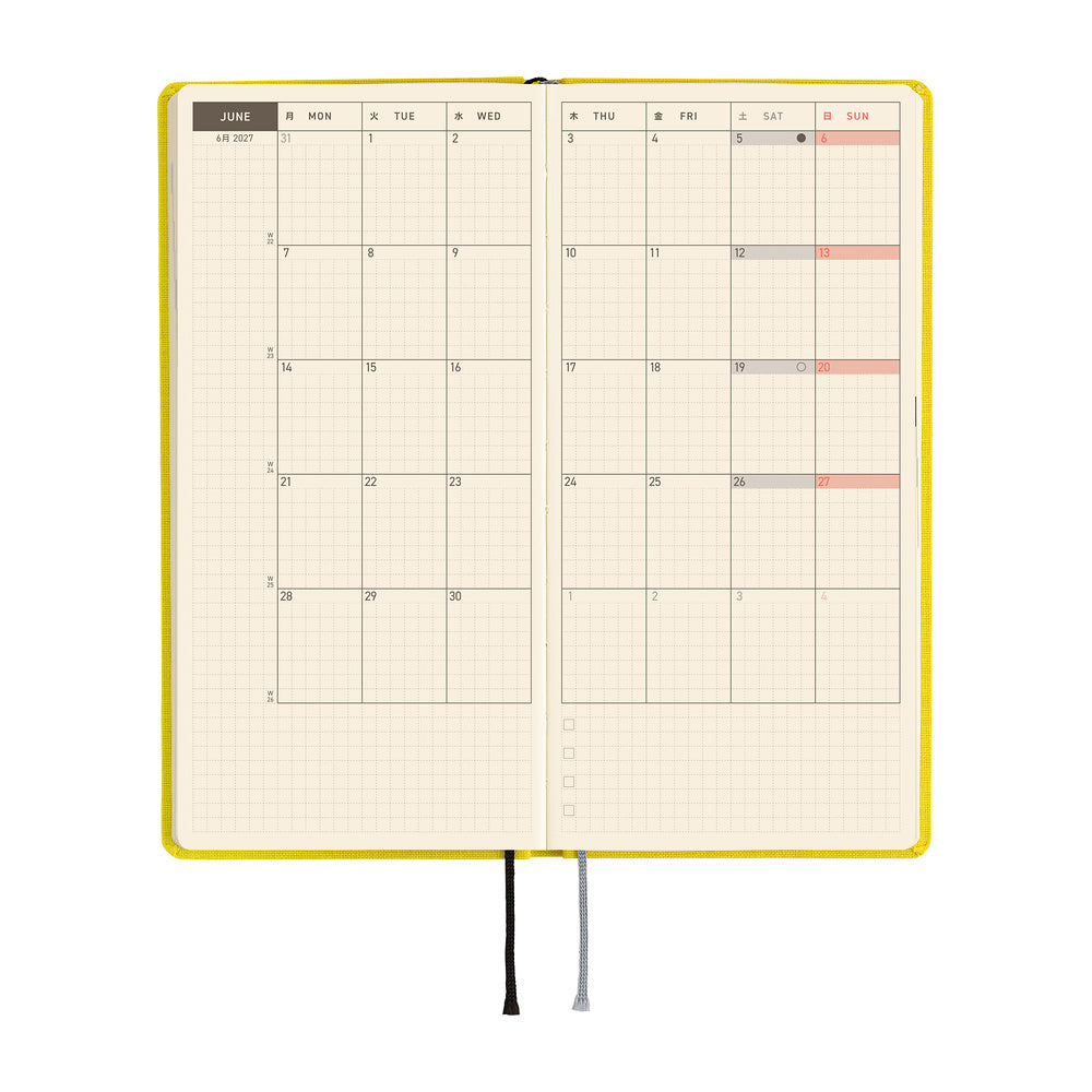 Hobonichi Weeks 2027 - Colors: Canaria Yellow