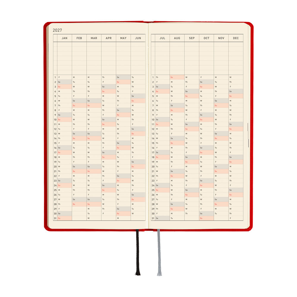 Hobonichi Weeks 2027 - Colors: Poppy Red