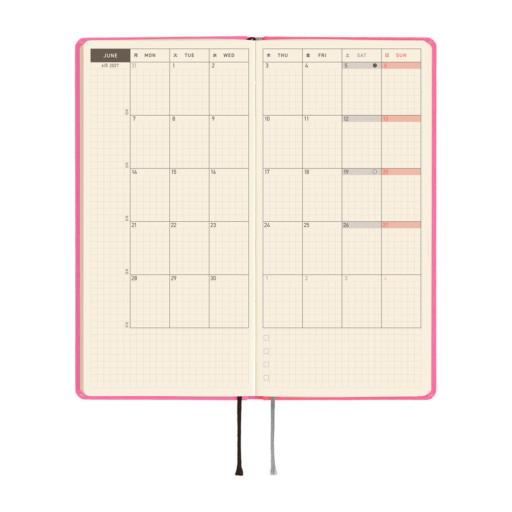 Hobonichi Weeks 2027 - Colors: Pink Sapphire