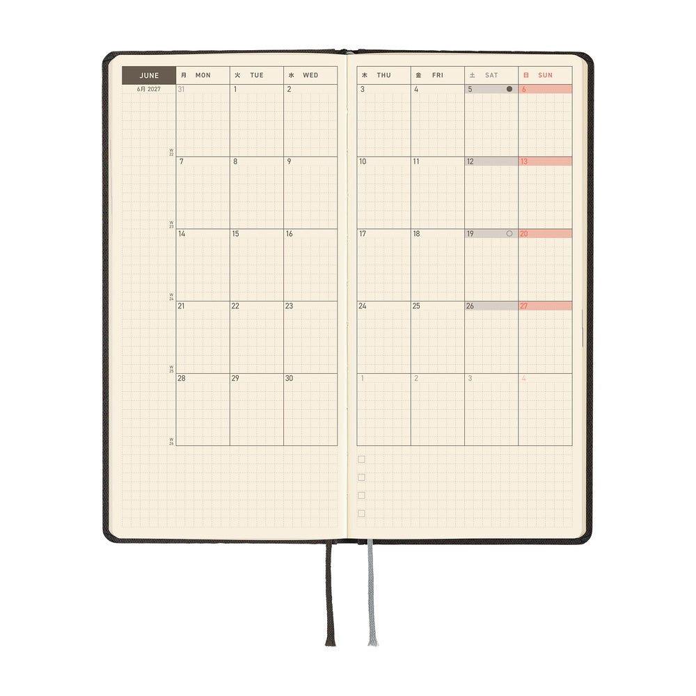 Hobonichi Weeks 2027 - Paper Series: Black Argyle