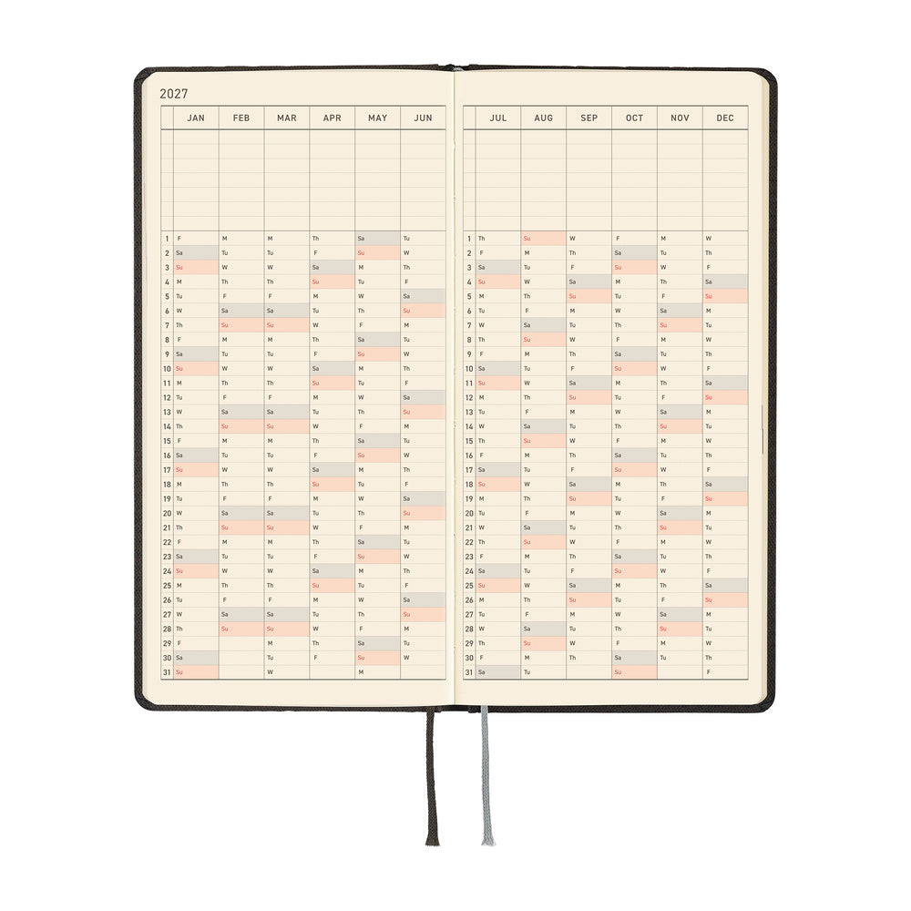 Hobonichi Weeks 2027 - Paper Series: Black Argyle