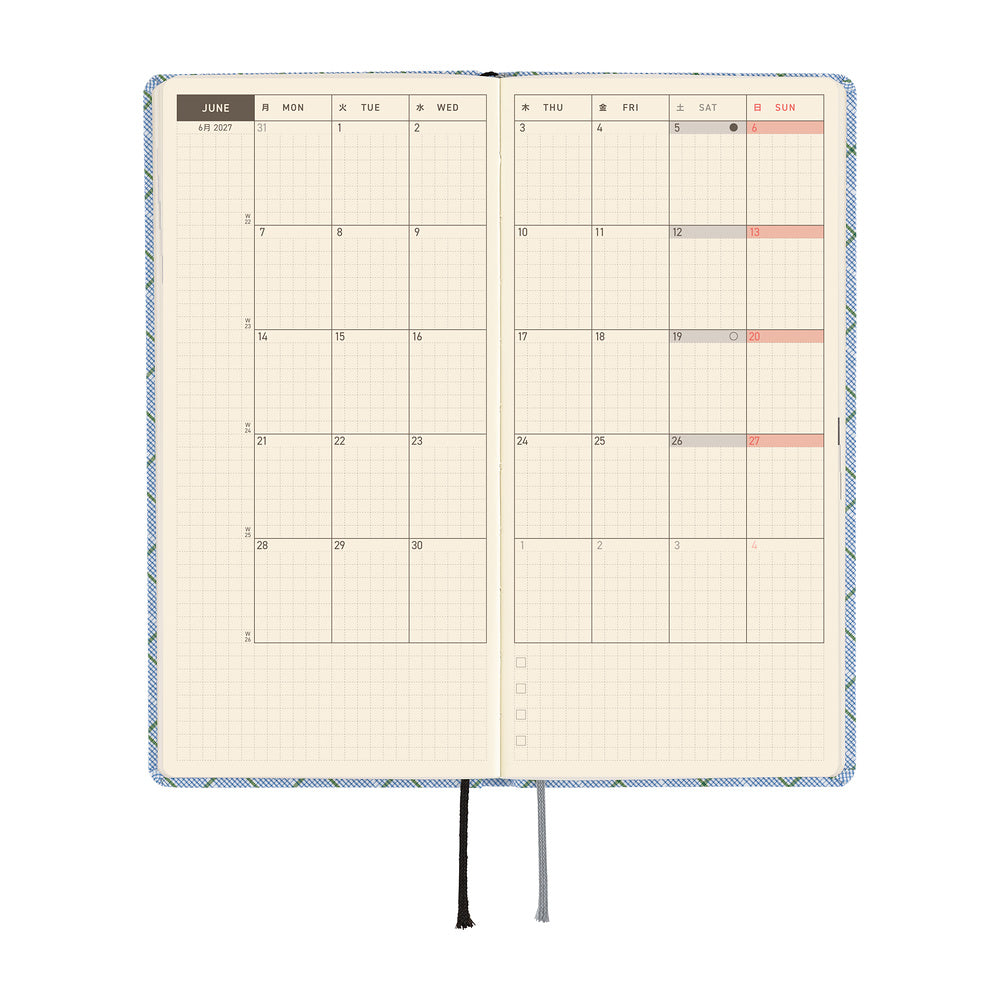 Hobonichi Weeks 2027 - Shirt Fabric: Graph Plaid