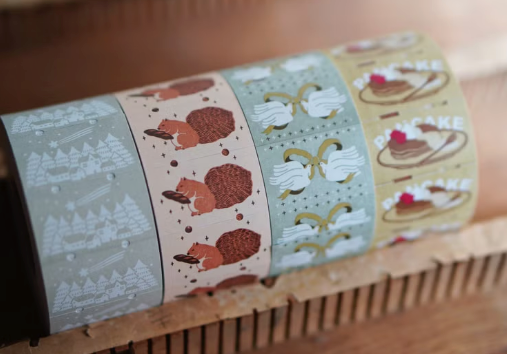 Ivy Snow Label Sticker - Ribbon Birds