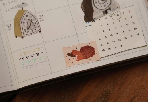 Ivy Snow Label Sticker - Squirrel and Bread