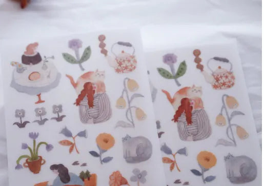 Ivy Snow Print-On Sticker - Indigo